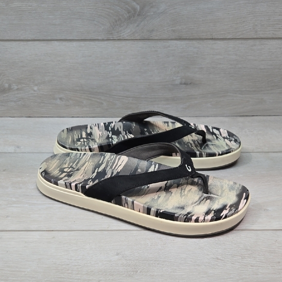 Olukai Women Nu'A'Pi' Thong Stylish Flip Flops Platform Sandals Shoes Sz 9 - Picture 1 of 12